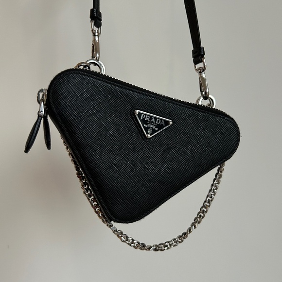 Prada Saffiano Leather Mini Pouch Bag - Picture 1 of 5